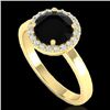 Image 2 : 2 CTW Halo VS/SI Diamond Micro Pave Ring Solitaire 18K Yellow Gold - REF-78M8H - 21621