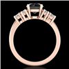 Image 4 : 2.1 CTW Fancy Black Diamond Solitaire Engagement Classic Ring 18K Rose Gold - REF-154K5W - 37605