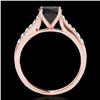 Image 2 : 1.25 CTW Certified VS Black Diamond Solitaire Ring 10K Rose Gold - REF-52H8A - 34823