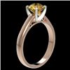 Image 4 : 1.50 CTW Certified Intense Yellow SI Diamond Solitaire Ring 10K Rose Gold - REF-216Y3K - 33028