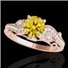 Image 1 : 1.5 CTW Certified Si Intense Yellow Diamond Solitaire Antique Ring 10K Rose Gold - REF-262M8H - 3480