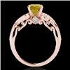 Image 2 : 1.5 CTW Certified Si Intense Yellow Diamond Solitaire Antique Ring 10K Rose Gold - REF-262M8H - 3480