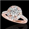 Image 1 : 2.05 CTW H-SI/I Certified Diamond Solitaire Halo Ring 10K Rose Gold - REF-245Y5K - 33910