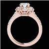 Image 2 : 2.05 CTW H-SI/I Certified Diamond Solitaire Halo Ring 10K Rose Gold - REF-245Y5K - 33910