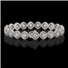 Image 2 : 13.06 CTW Cushion Cut Diamond Designer Bracelet 18K White Gold - REF-2253Y3K - 42806