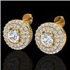 Image 1 : 1.20 CTW Micro Pave VS/SI Diamond Earrings 18K Yellow Gold - REF-118H2A - 20198