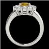 Image 2 : 2.09 CTW Certified Si/I Fancy Intense Yellow Diamond Solitaire Halo Ring 10K White Gold - REF-250F9N