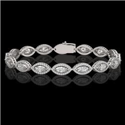 10.61 CTW Marquise Diamond Designer Bracelet 18K White Gold - REF-1946Y2K - 42653