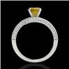 Image 2 : 2 CTW Certified Si/I Fancy Intense Yellow Diamond Bypass Solitaire Ring 10K White Gold - REF-227W3F 