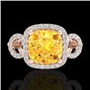 Image 1 : 3.75 CTW Citrine & Micro VS/SI Diamond Ring 14K Rose Gold - REF-54H9A - 22999