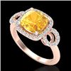 Image 2 : 3.75 CTW Citrine & Micro VS/SI Diamond Ring 14K Rose Gold - REF-54H9A - 22999