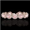 Image 1 : 23 CTW Morganite & Micro Pave VS/SI Diamond Bracelet 10K Rose Gold - REF-527H3A - 22692