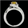 Image 2 : 1.15 CTW Certified Si/I Fancy Intense Yellow Diamond Solitaire Ring 10K White Gold - REF-163F6N - 34
