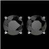 Image 1 : 3.50 CTW Fancy Black VS Diamond Solitaire Stud Earrings 10K White Gold - REF-71X5T - 36700