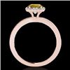 Image 2 : 1.15 CTW Certified Si/I Fancy Intense Yellow Diamond Solitaire Halo Ring 10K Rose Gold - REF-200N2Y 