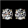 Image 1 : 2.09 CTW Certified H-SI/I Quality Diamond Solitaire Stud Earrings 10K Yellow Gold - REF-285M2H - 366