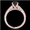 Image 2 : 1.5 CTW Certified VS Black Diamond Solitaire Ring 10K Rose Gold - REF-68Y2K - 34866