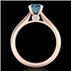 Image 4 : 1.08 CTW Fancy Intense Blue Diamond Solitaire Art Deco Ring 18K Rose Gold - REF-161K8W - 38203