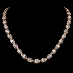 24.42 CTW Marquise Diamond Designer Necklace 18K Rose Gold - REF-4479X3T - 42651