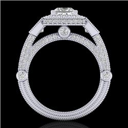 3 CTW Princess VS/SI Diamond Solitaire Art Deco 3 Stone Ring 18K White Gold - REF-563H6A - 37133