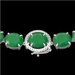 170 CTW Emerald & VS/SI Diamond Halo Micro Solitaire Necklace 14K White Gold - REF-993F8N - 22294