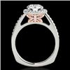 Image 2 : 1.3 CTW H-SI/I Certified Diamond Solitaire Halo Ring 10K White & Rose Gold - REF-172A8X - 34337