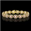 Image 1 : 20.18 CTW Morganite & Diamond Halo Bracelet 10K Yellow Gold - REF-377N3Y - 40615