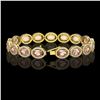 Image 2 : 20.18 CTW Morganite & Diamond Halo Bracelet 10K Yellow Gold - REF-377N3Y - 40615