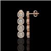 Image 2 : 5.28 CTW Cushion Diamond Designer Earrings 18K Rose Gold - REF-981X6T - 42630