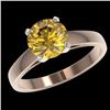 Image 2 : 2 CTW Certified Intense Yellow SI Diamond Solitaire Engagement Ring 10K Rose Gold - REF-344M5H - 330
