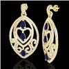 Image 2 : 7 CTW Sapphire & Micro Pave VS/SI Diamond Heart Earrings Designer 18K Yellow Gold - REF-381X8T - 211