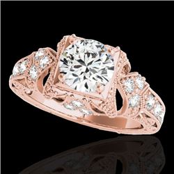 1.25 CTW H-SI/I Certified Diamond Solitaire Antique Ring 10K Rose Gold - REF-214X5T - 34667