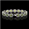 Image 2 : 21.71 CTW Tourmaline & Diamond Halo Bracelet 10K White Gold - REF-338W9F - 40622