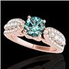 Image 1 : 1.7 CTW Si Certified Fancy Blue Diamond Solitaire Ring 10K Rose Gold - REF-180X2T - 35265