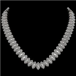 39.68 CTW Marquise Diamond Designer Necklace 18K White Gold - REF-7251A5X - 42776