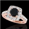 Image 1 : 2.5 CTW Certified VS Black Diamond Solitaire Halo Ring 10K Rose Gold - REF-121W8F - 33347