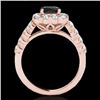 Image 2 : 2.5 CTW Certified VS Black Diamond Solitaire Halo Ring 10K Rose Gold - REF-121W8F - 33347