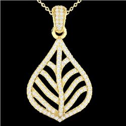 1.25 CTW Micro Pave VS/SI Diamond Necklace Designer 18K Yellow Gold - REF-114F8N - 21286