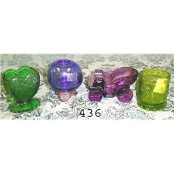 Grouping of toothpicks and amethyst car