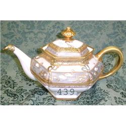 Nippon tea pot with heavy gold decorati