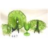 Image 1 : 6 pc. Green pattern glass - goblet, 3 b