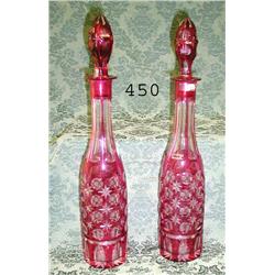 Fine 16 ¾" pair of cranberry cut to cle