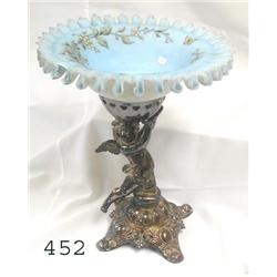 Blue cased ruffle edge centerpiece bowl