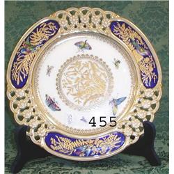 Fine Coalport 9 ¼" lattice border plate