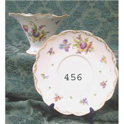 Saxe center bowl and underplate with fl