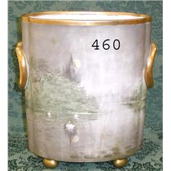 10 ¾" Haviland scenic waste basket with