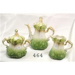 RS Prussia UM RSP Mold 502 tea set with chip on li