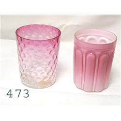 Clear to cranberry coin dot tumbler and