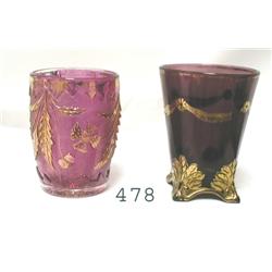 Amethyst gold footed tumbler, amethyst