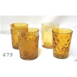 2 Amber Shell and Jewell tumblers and 2